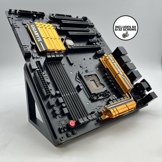 Vertical Motherboard Stand for CPU Crypto Mining, Test Rig, or Desktop PC + 6x Screws