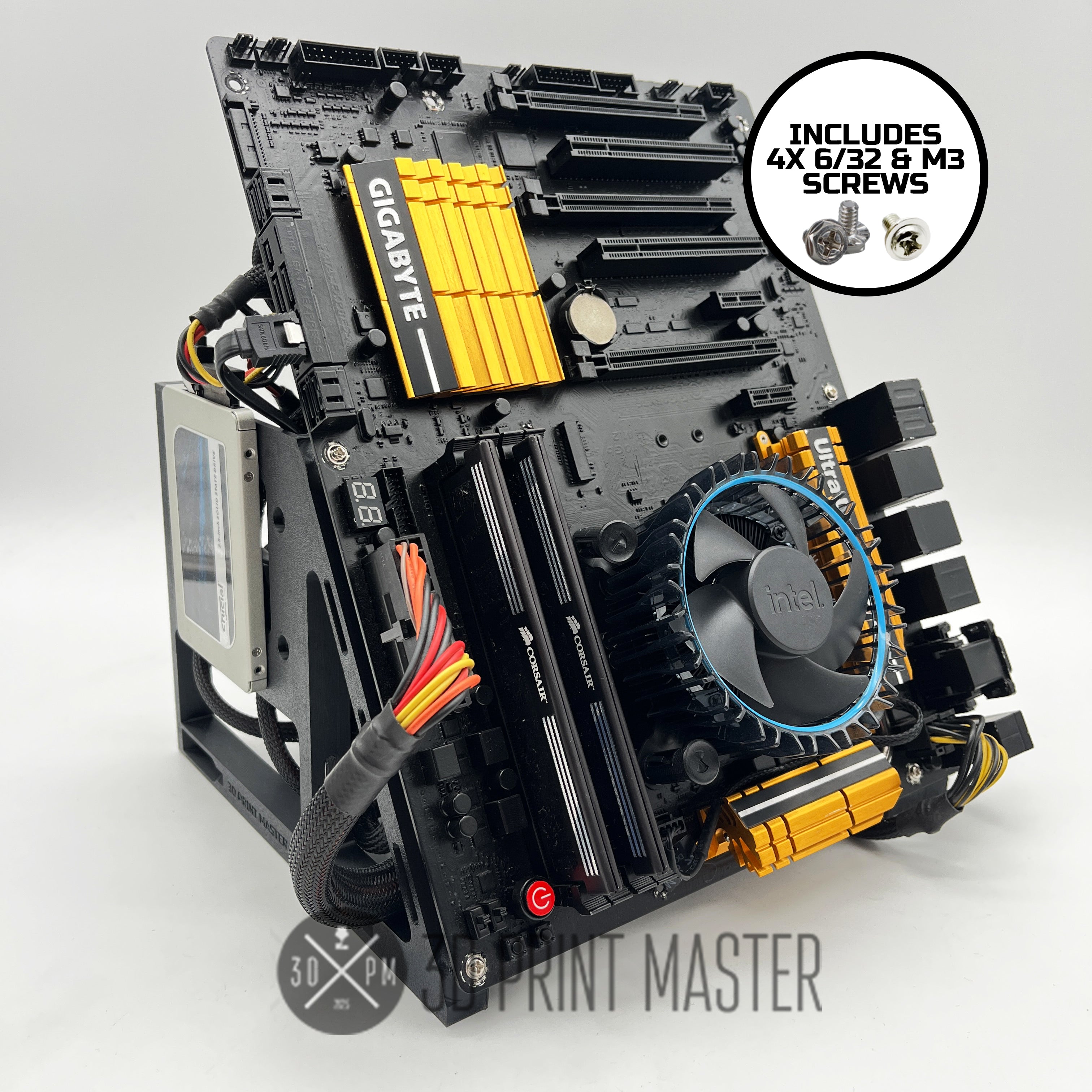 Crypto Mining Motherboard Test Bench + GPU Stand / PC and Test Rig + S ...