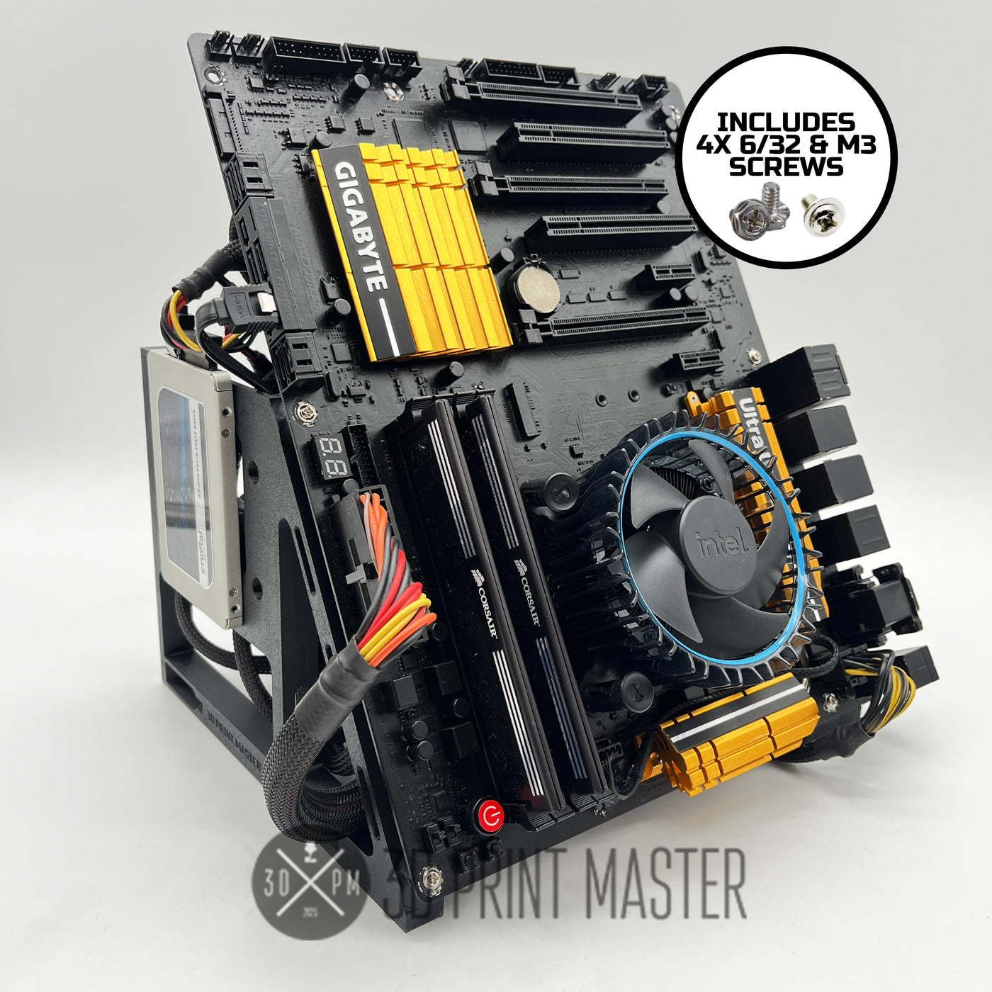 Crypto Mining Motherboard Test Bench + GPU Stand / PC and Test Rig + Screws